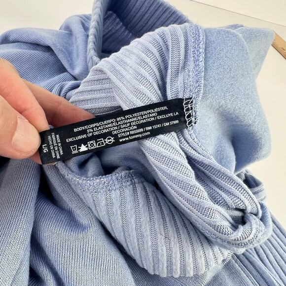 Tommy Hilfiger L 2PC Women's Ribbed Long Sleeves Modest PJ Loungewear Jogger SET - Picture 13 of 15